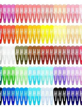 120 Pack Colorful Metal Snap Hair Clips, 2 Inch Barrettes in 40 Assorted Candy C